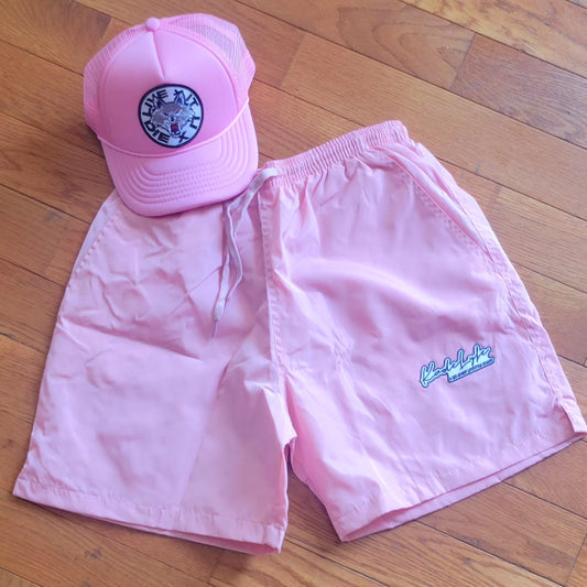 Pink Windbreaker Shorts