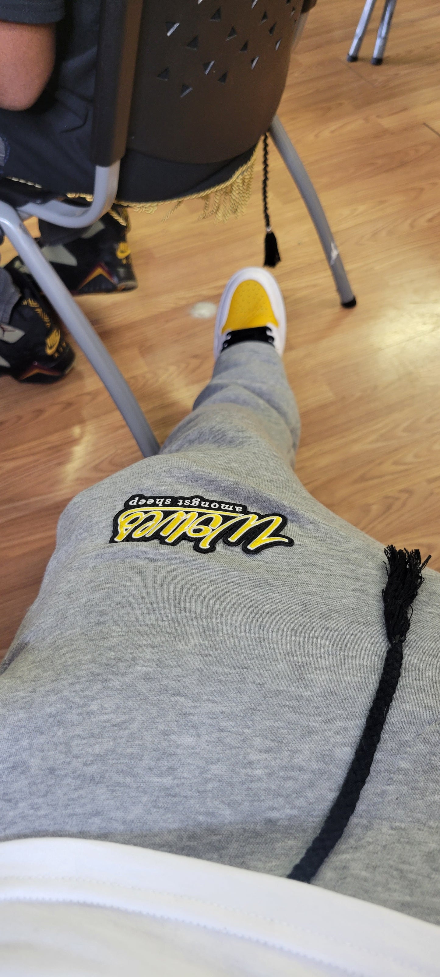 "Wolves" Gray Flared Sweatpants