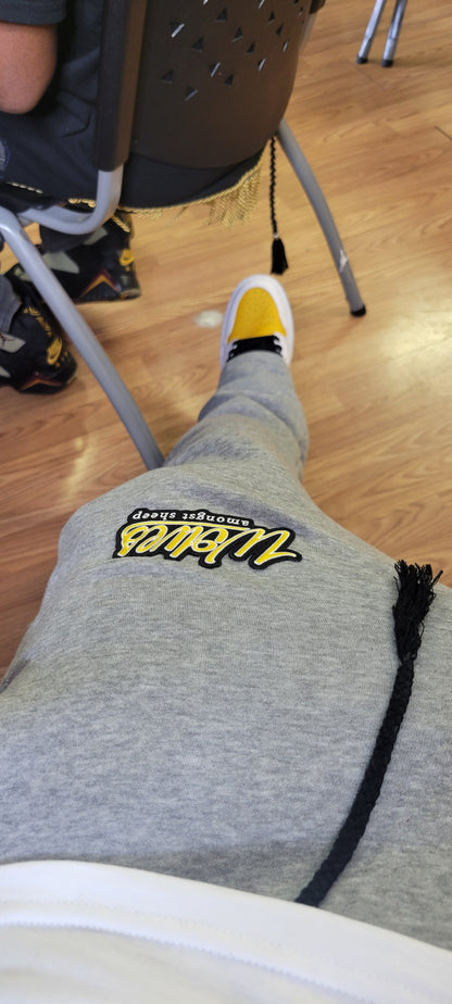 "Wolves" Gray Flared Sweatpants